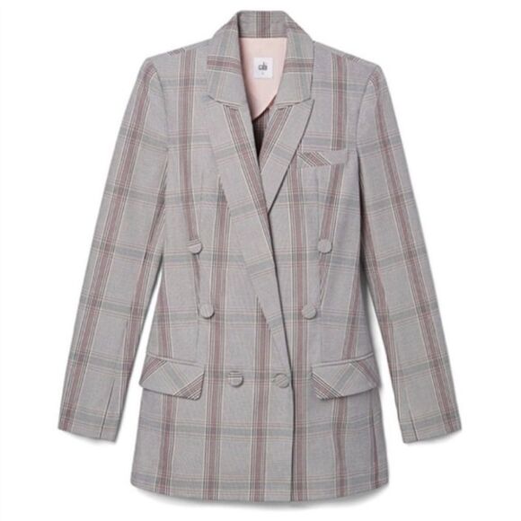 Cabi #5470 Women’s Sleuth Plaid Long Double oversized Breasted Blazer Size 8 EUC - Picture 3 of 14